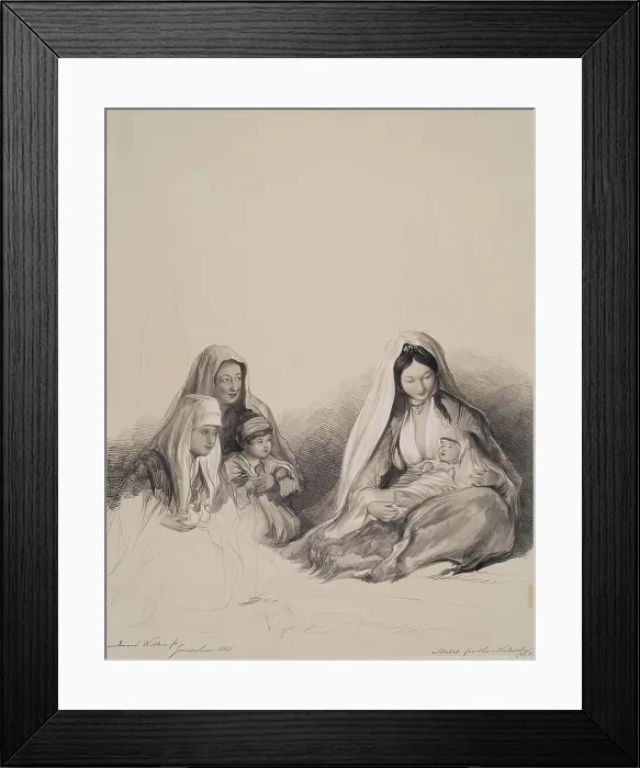 Framed Print : Sketch for the Nativity, 1841. Creator: Joseph Nash Framed Print : Sketch for the Nativity, 1841. Creator: Joseph Nash