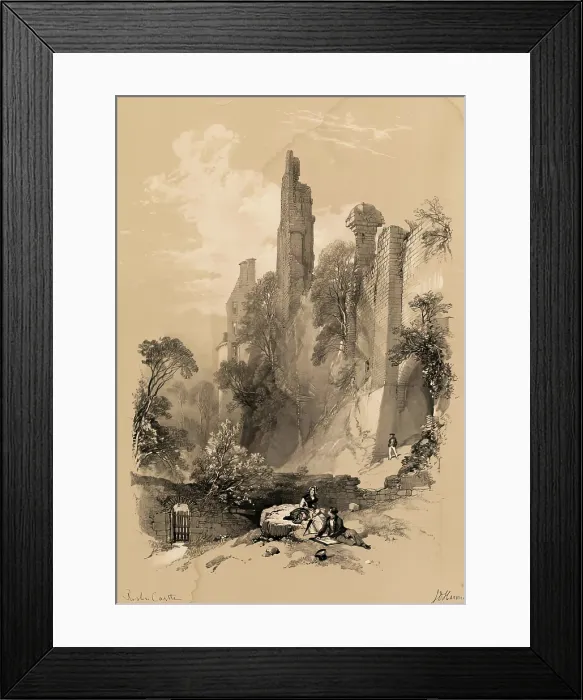 Framed Print : Scotland Delineated-Roslin Castle, 1847. Creator: James Duffield Harding Framed Print : Scotland Delineated-Roslin Castle, 1847. Creator: James Duffield Harding