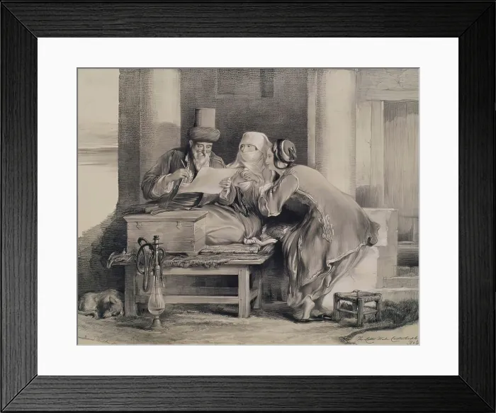 Framed Print : The Letter Writer Constantinople, 1840. Creator: Joseph Nash Framed Print : The Letter Writer Constantinople, 1840. Creator: Joseph Nash