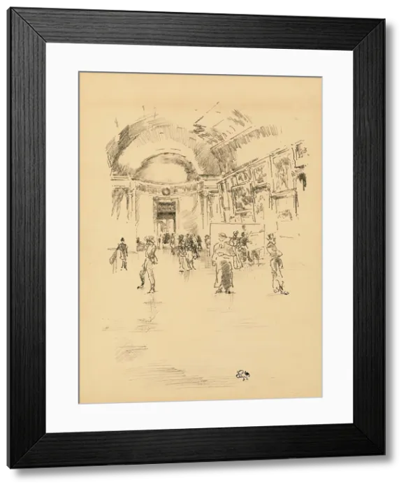Framed Print : Long Gallery at the Louvre, c1896. Creator: James Abbott McNeill Whistler Framed Print : Long Gallery at the Louvre, c1896. Creator: James Abbott McNeill Whistler