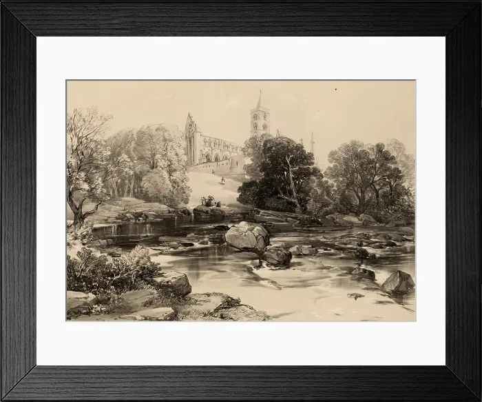 Framed Print : Scotland Delineated-Dunblane Cathedral, 1847. Creator: James Duffield Harding Framed Print : Scotland Delineated-Dunblane Cathedral, 1847. Creator: James Duffield Harding