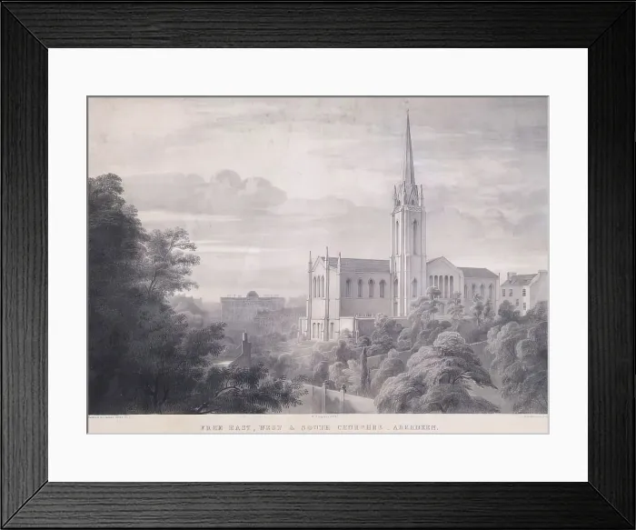 Framed Print : Free East, West and South Churches, Aberdeen, c1850s. Creator: Unknown Framed Print : Free East, West and South Churches, Aberdeen, c1850s. Creator: Unknown