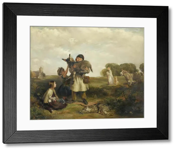 Framed Print : The Pet of the Common, 1853. Creator: John Callcott Horsley Framed Print : The Pet of the Common, 1853. Creator: John Callcott Horsley