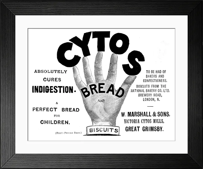 Framed Print : Advertisement for Cytos Bread and Biscuits, 1895. Creator: Unknown Framed Print : Advertisement for Cytos Bread and Biscuits, 1895. Creator: Unknown