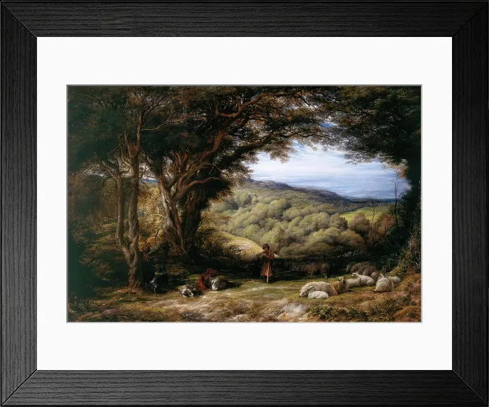 Framed Print : Under the Hawthorn, 1853. Creator: John Linnell the Elder Framed Print : Under the Hawthorn, 1853. Creator: John Linnell the Elder