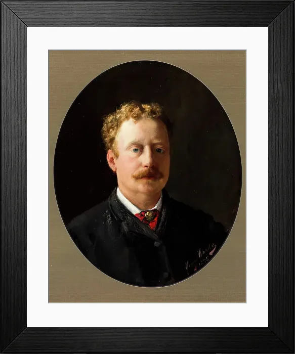 Framed Print : Henry Woods, Self Portrait, 1885. Creator: Henry Woods Framed Print : Henry Woods, Self Portrait, 1885. Creator: Henry Woods
