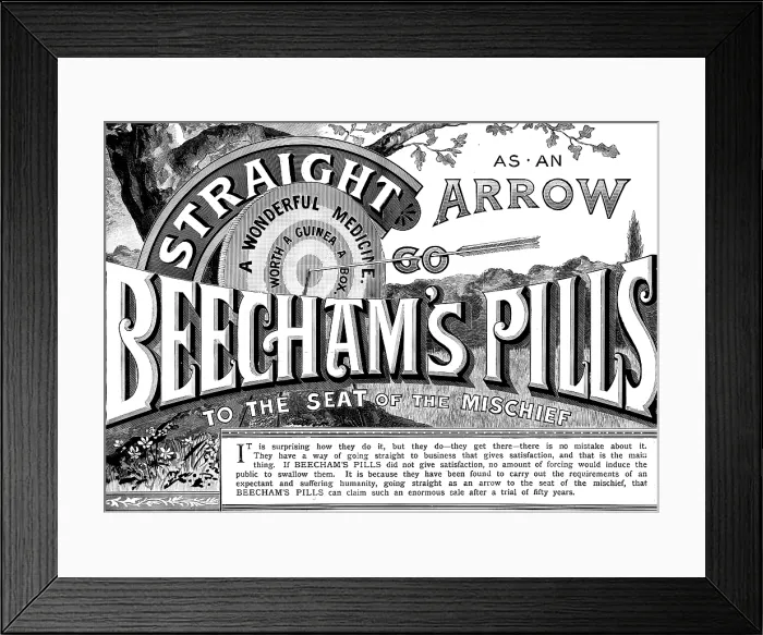 Framed Print : Advertisement for Beecham's Pills, 1895. Creator: Unknown. Advertisement for Beecham's Pills, 1895. Creator: Unknown