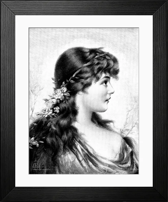 Framed Print : A Daughter of Spring, 1895. Creator: Unknown Framed Print : A Daughter of Spring, 1895. Creator: Unknown
