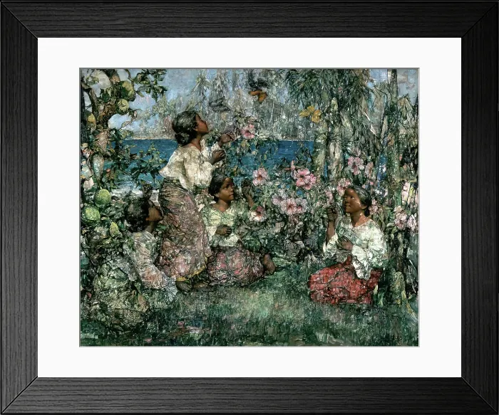 Framed Print : Butterflies, 1908. Creator: Edward Atkinson Hornel Framed Print : Butterflies, 1908. Creator: Edward Atkinson Hornel