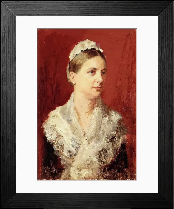 Framed Print : Woman Wearing Mop Cap And Shawl, c1860-1910. Creator: George Reid Framed Print : Woman Wearing Mop Cap And Shawl, c1860-1910. Creator: George Reid