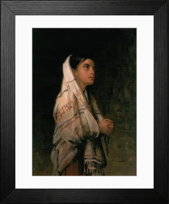 Framed Print : A Spanish Girl Praying, c1875-1885. Creator: Edwin Long Framed Print : A Spanish Girl Praying, c1875-1885. Creator: Edwin Long