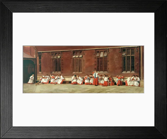Framed Print : Darning Day - The Red Maids of Bristol, 1876. Creator: Eyre Crowe Framed Print : Darning Day - The Red Maids of Bristol, 1876. Creator: Eyre Crowe