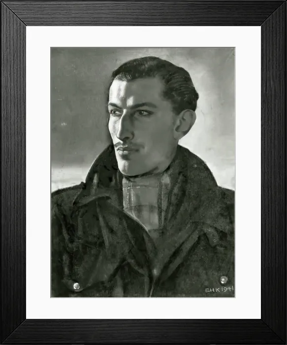 Framed Print : Flying Officer R.C. Dafforn, DFC, 1941. Creator: Eric Kennington Framed Print : Flying Officer R.C. Dafforn, DFC, 1941. Creator: Eric Kennington