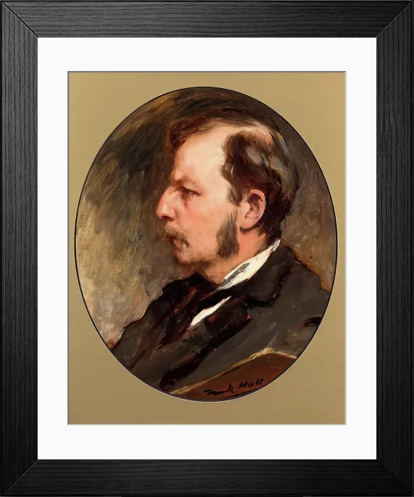 Framed Print : Frank Holl, Self Portrait, 1885. Creator: Francis Montague Holl Framed Print : Frank Holl, Self Portrait, 1885. Creator: Francis Montague Holl