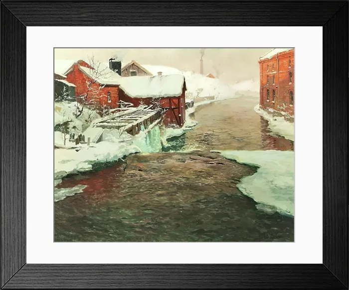Framed Print : A Factory in Norway. Creator: Frits Thaulow Framed Print : A Factory in Norway. Creator: Frits Thaulow
