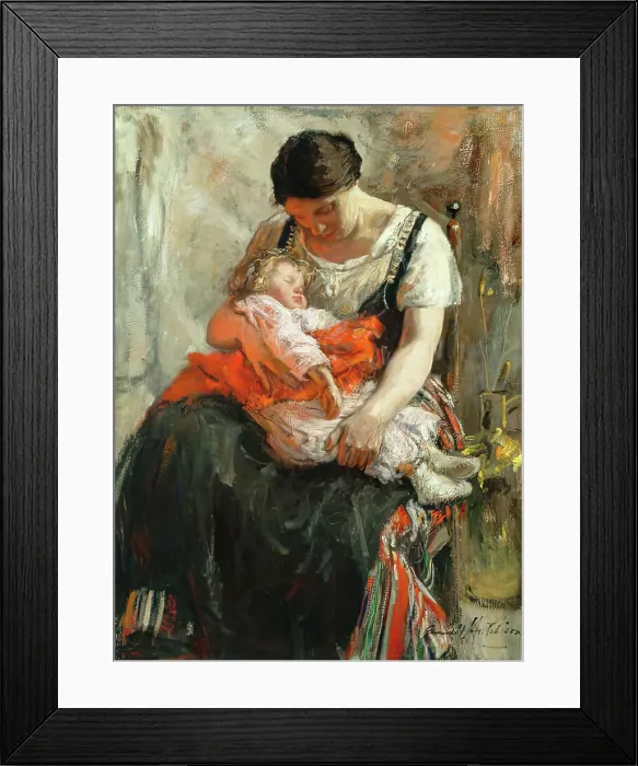 Framed Print : Asleep, 1875-1899. Creator: Robert Gemmell Hutchison Framed Print : Asleep, 1875-1899. Creator: Robert Gemmell Hutchison