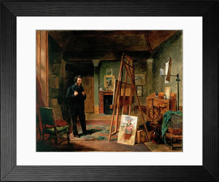 Framed Print : Thomas Faed at his Easel in his Studio, c1863. Creator: John Ballantyne Framed Print : Thomas Faed at his Easel in his Studio, c1863. Creator: John Ballantyne