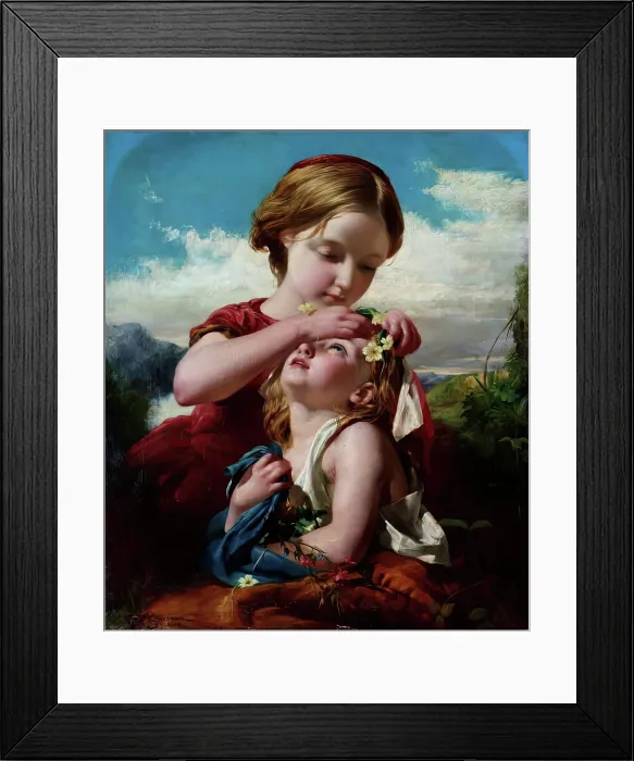 Framed Print : The Time of Primroses, 1854. Creator: Robert Herdman Framed Print : The Time of Primroses, 1854. Creator: Robert Herdman