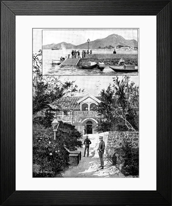 Framed Print : The War in Eastern Asia: where the unsuccessful Chinese Embassy resided at Nagasaki, 1895. Creator: George Meisenbach Framed Print : The War in Eastern Asia: where the unsuccessful Chinese Embassy resided at Nagasaki, 1895. Creator: George Meisenbach