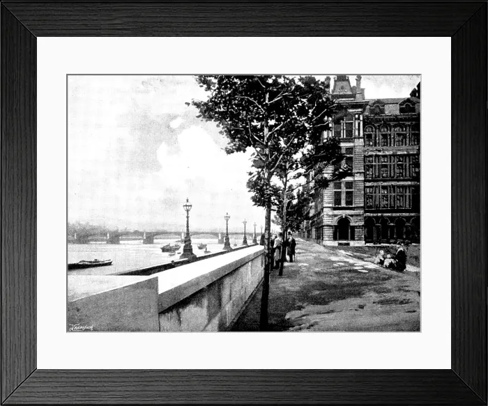 Framed Print : Views of St. Thomas's Hospital: the terrace of the hospital, 1895. Creator: George Meisenbach. Views of St. Thomas's Hospital: the terrace of the hospital, 1895 Framed Print : Views of St. Thomas's Hospital: the terrace of the hospital, 1895. Creator: George Meisenbach. Views of St. Thomas's Hospital: the terrace of the hospital, 1895