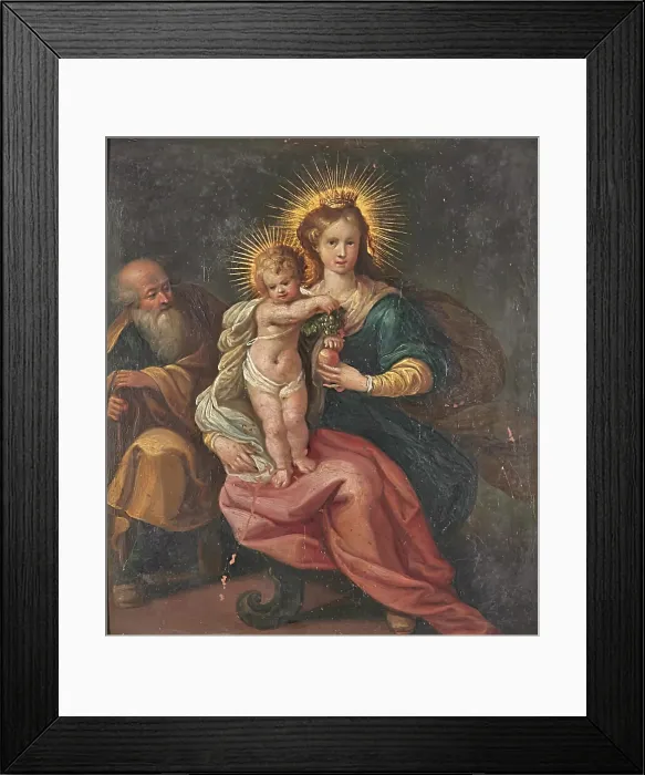 Framed Print : The Holy Family, 17th Century. Creator: Frans Francken II Framed Print : The Holy Family, 17th Century. Creator: Frans Francken II
