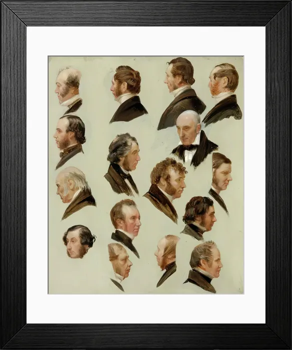 Framed Print : Heads of Aberdeen Personalities, 1850-1870. Creator: James William Giles Framed Print : Heads of Aberdeen Personalities, 1850-1870. Creator: James William Giles