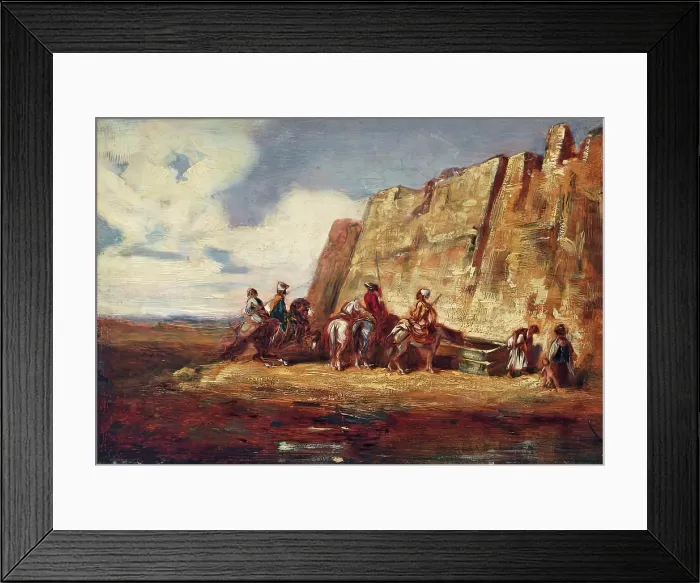 Framed Print : The Watering Place, 1850-1860. Creator: Alexandre Gabriel Descamps Framed Print : The Watering Place, 1850-1860. Creator: Alexandre Gabriel Descamps
