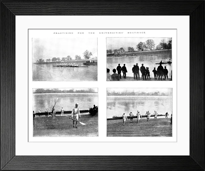 Framed Print : Practicing for the Universities Boat-Race, 1895. Creator: George Meisenbach. Practicing for the Universities Boat-Race, 1895. Creator: George Meisenbach Framed Print : Practicing for the Universities Boat-Race, 1895. Creator: George Meisenbach. Practicing for the Universities Boat-Race, 1895. Creator: George Meisenbach