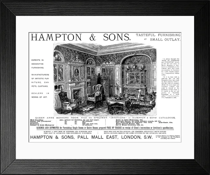 Framed Print : Advertisement for Hampton & Sons, furniture, 1895. Creator: Unknown