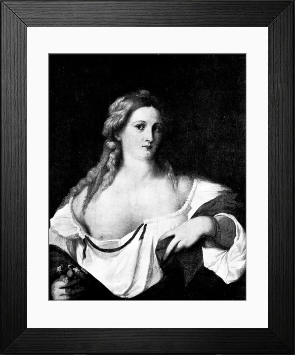 Framed Print : Venetian Art at the New Gallery: Flora - by Palma Vecchio, 1895. Creator: George Meisenbach