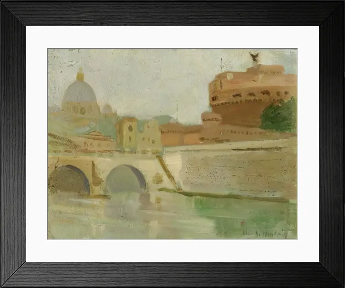 Framed Print : River Tiber and Castel Santangelo, c1905-1918. Creator: Allan Newton Sutherland Framed Print : River Tiber and Castel Santangelo, c1905-1918. Creator: Allan Newton Sutherland