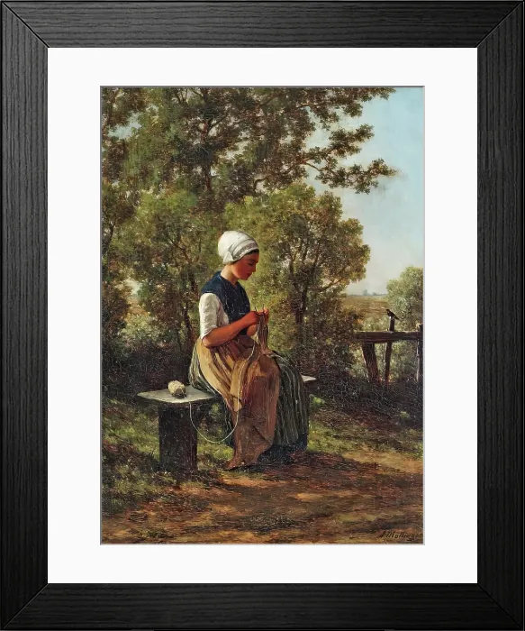 Framed Print : Woman Knitting, 1867. Creator: Gerrit Alexander Godart Filip Mollinger Framed Print : Woman Knitting, 1867. Creator: Gerrit Alexander Godart Filip Mollinger