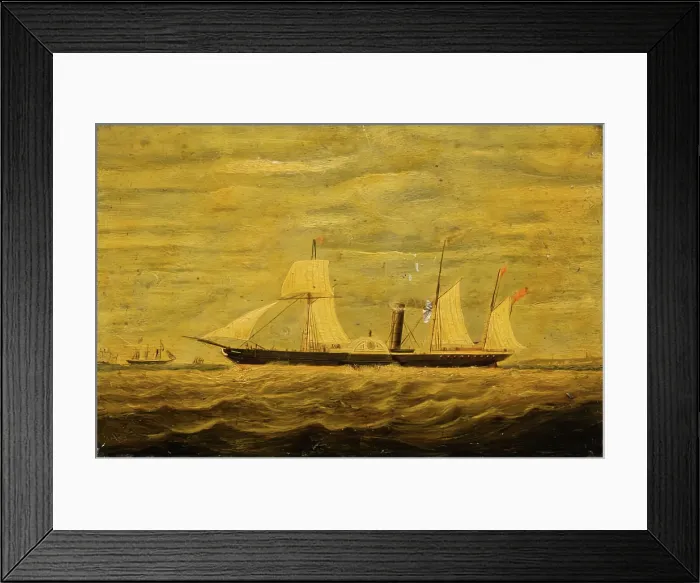 Framed Print : A Paddle Steamer - Aberdeen to London Service, 1850s. Creator: Unknown Framed Print : A Paddle Steamer - Aberdeen to London Service, 1850s. Creator: Unknown