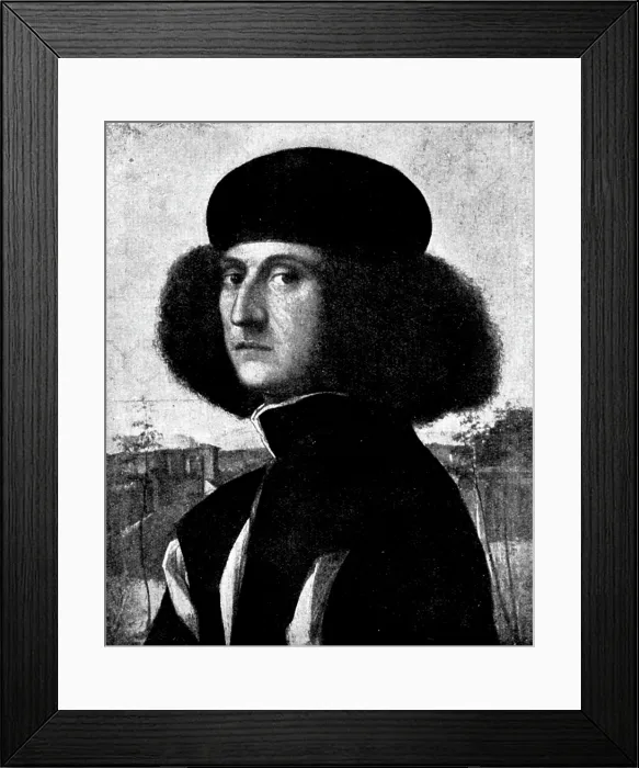 Framed Print : Venetian Art at the New Gallery: Portrait of a Man - by Giovanni Bellini, 1895. Creator: Unknown Framed Print : Venetian Art at the New Gallery: Portrait of a Man - by Giovanni Bellini, 1895. Creator: Unknown