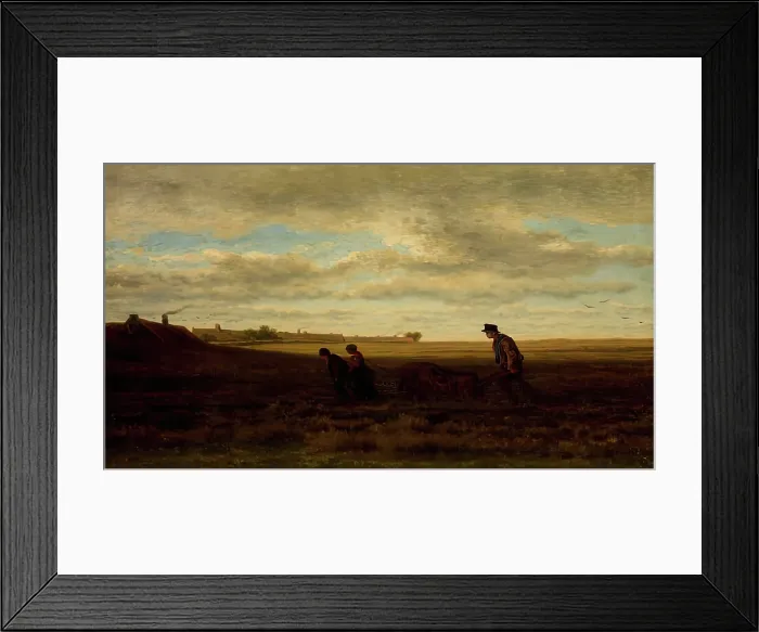 Framed Print : A Dutch Landscape, 1862. Creator: Gerrit Alexander Godart Filip Mollinger
