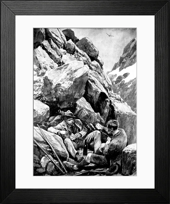 Framed Print : Tyrolese Poachers in Hiding, 1895. Creator: Lascelles Framed Print : Tyrolese Poachers in Hiding, 1895. Creator: Lascelles
