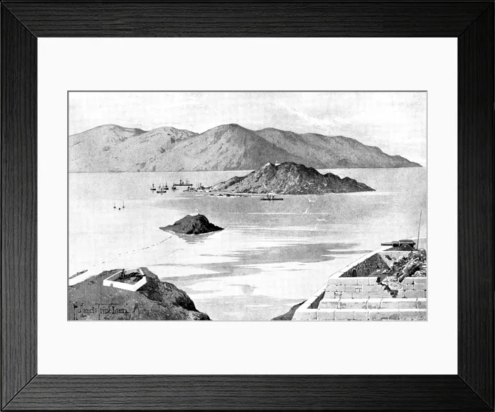 Framed Print : The War in Eastern Asia: the Harbour of Wei-Hai-Wei - coast line...about five miles in length, 1895. Creator: George Meisenbach Framed Print : The War in Eastern Asia: the Harbour of Wei-Hai-Wei - coast line...about five miles in length, 1895. Creator: George Meisenbach