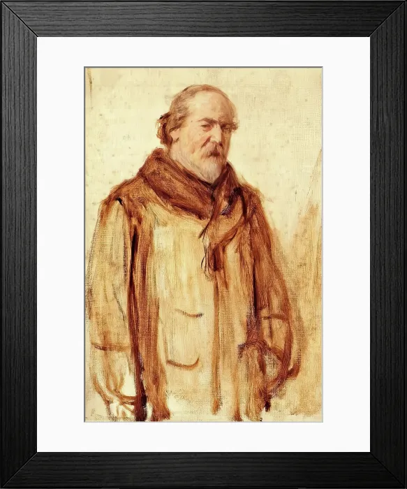 Framed Print : Gentleman In Fur Coat, c1890s. Creator: George Reid Framed Print : Gentleman In Fur Coat, c1890s. Creator: George Reid