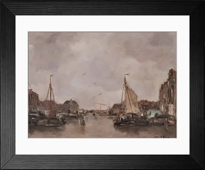 Framed Print : Canal at Amsterdam, 1891. Creator: Jacob Henricus Maris Framed Print : Canal at Amsterdam, 1891. Creator: Jacob Henricus Maris