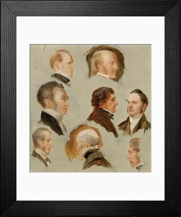 Framed Print : Heads of Aberdeen Personalities, 1850-1870. Creator: James William Giles Framed Print : Heads of Aberdeen Personalities, 1850-1870. Creator: James William Giles