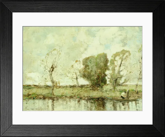 Framed Print : Riverside, 1900-1924. Creator: William Alfred Gibson Framed Print : Riverside, 1900-1924. Creator: William Alfred Gibson