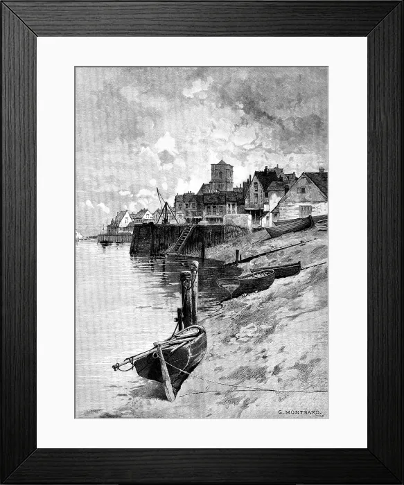 Framed Print : A Fishing Village in Brittany, 1895. Creator: Unknown Framed Print : A Fishing Village in Brittany, 1895. Creator: Unknown