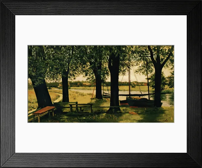 Framed Print : Surlingham Ferry, 1845-1869. Creator: Edwin Edwards Framed Print : Surlingham Ferry, 1845-1869. Creator: Edwin Edwards