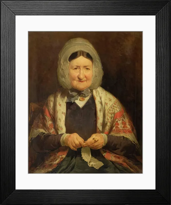Framed Print : Miss Christian Kennedy (An Old Lady Knitting), c1840. Creator: James Cassie Framed Print : Miss Christian Kennedy (An Old Lady Knitting), c1840. Creator: James Cassie