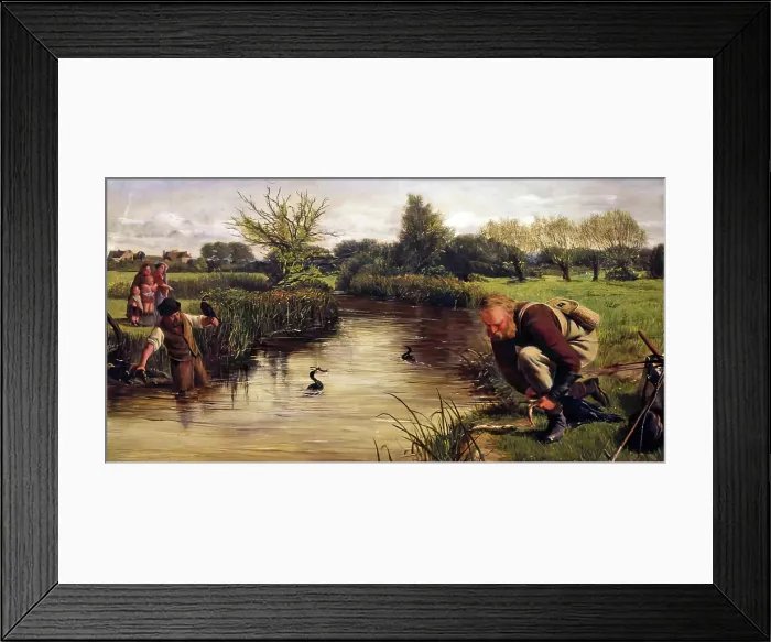 Framed Print : Fishing by Proxy, 1874. Creator: James Clarke Hook Framed Print : Fishing by Proxy, 1874. Creator: James Clarke Hook