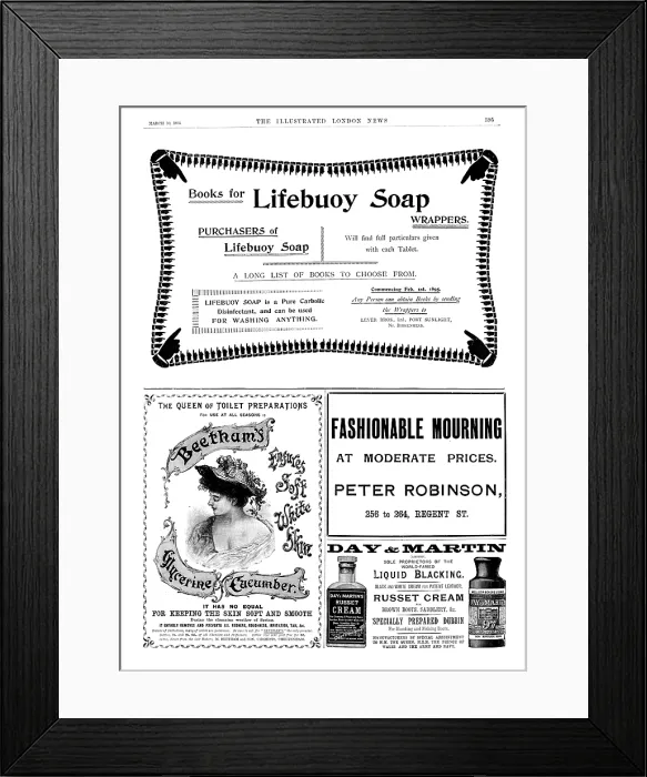 Framed Print : Page of advertisements, 1895. Creator: Unknown Framed Print : Page of advertisements, 1895. Creator: Unknown