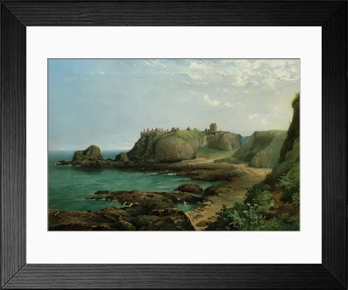 Framed Print : Dunnottar Castle, 1857. Creator: James Cassie Framed Print : Dunnottar Castle, 1857. Creator: James Cassie