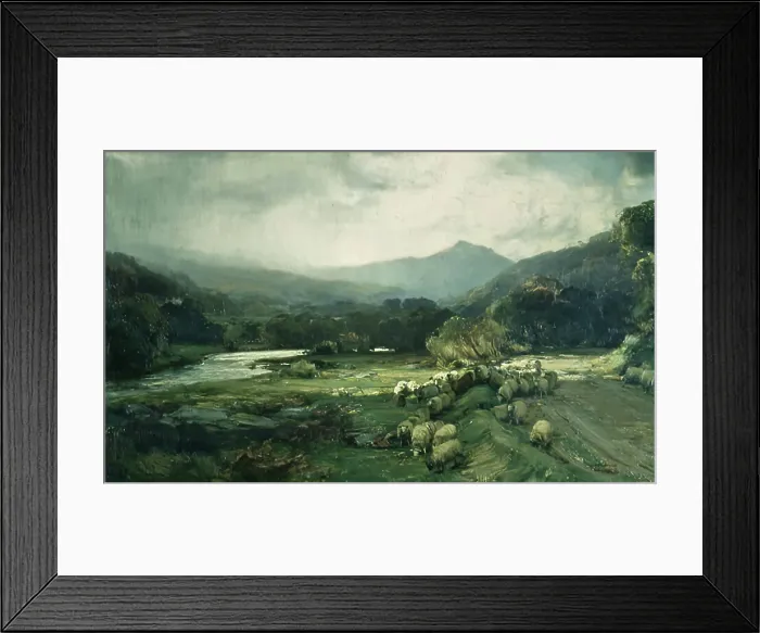 Framed Print : River and Road, Strathdon, 1898. Creator: David Farquharson