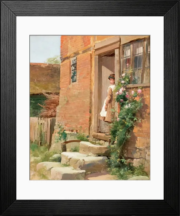 Framed Print : The Cottage Door, 1884. Creator: Alfred Augustus Glendening Jr Framed Print : The Cottage Door, 1884. Creator: Alfred Augustus Glendening Jr