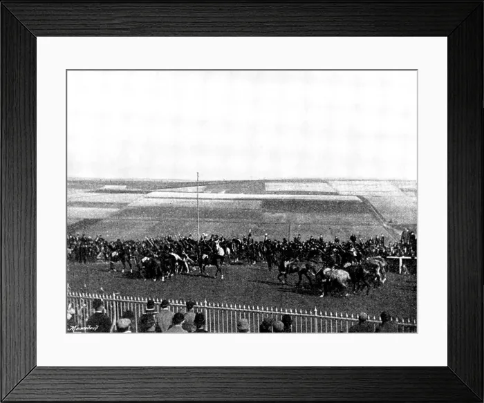 Framed Print : The Volunteer Manoeuvres at Brighton: March Past - Mounted Rifles, 1895. Creator: Symmons & Thiele Framed Print : The Volunteer Manoeuvres at Brighton: March Past - Mounted Rifles, 1895. Creator: Symmons & Thiele